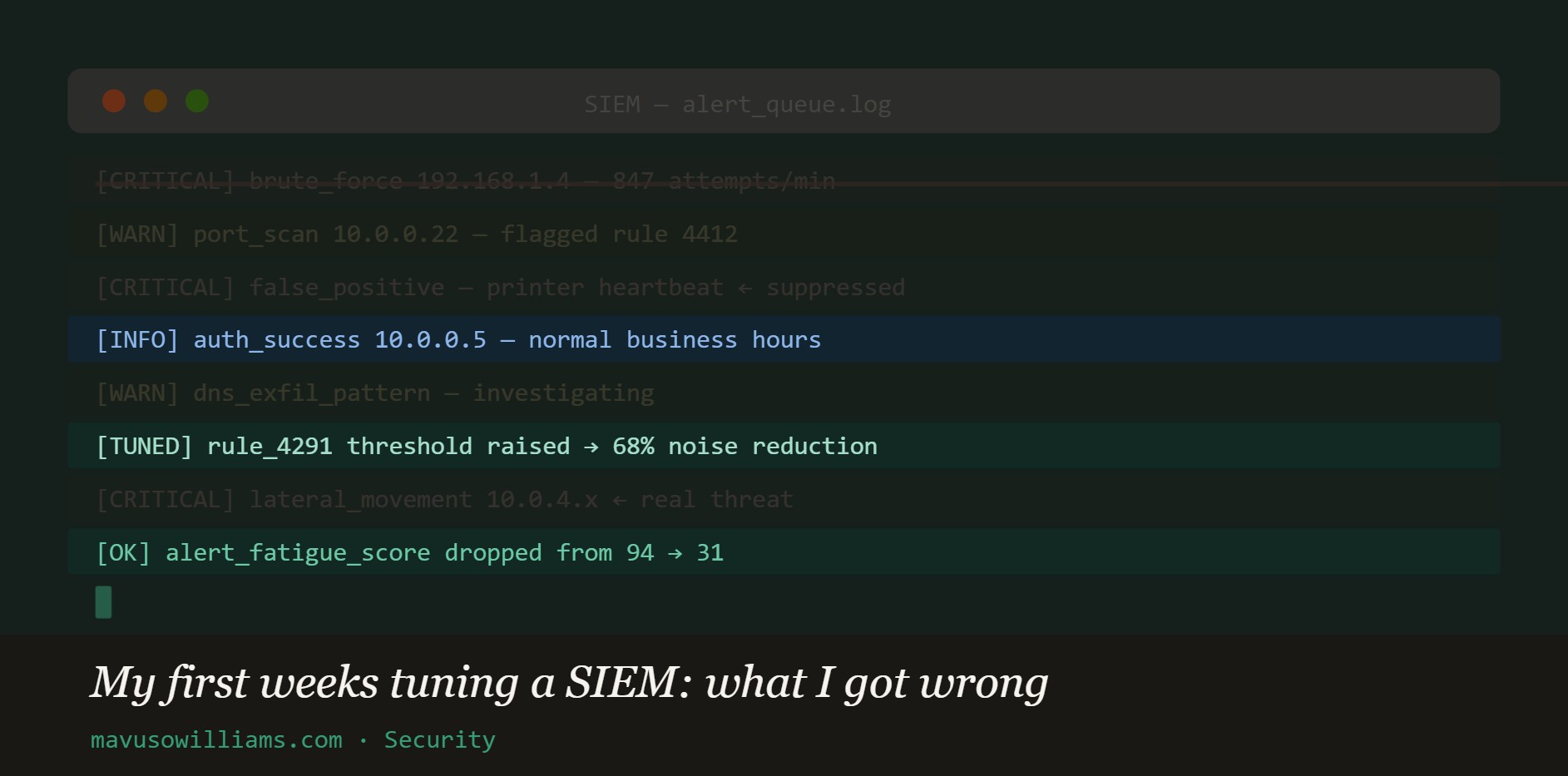 Tuning a SIEM